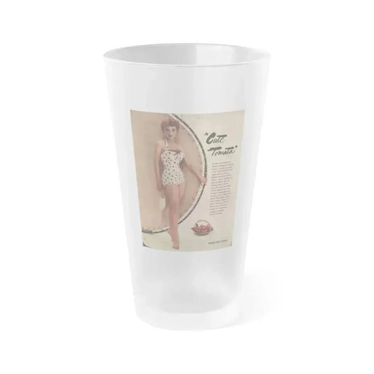 Debra Paget #530 - 1 Color Pin-Up Photo Page from Modern Screen '54 Magazine Page 2 (Vintage Female Icon) Frosted Pint Glass 16oz 16oz Frosted - Go Mug Yourself