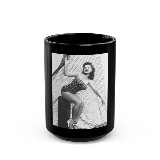 Debra Paget #536 (Vintage Female Icon) Black Coffee Mug-15oz-Go Mug Yourself