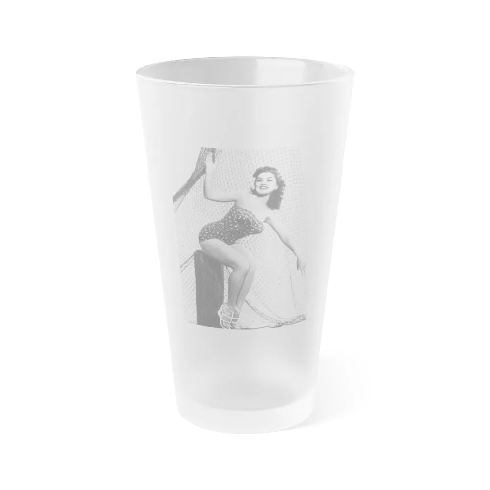 Debra Paget #536 (Vintage Female Icon) Frosted Pint Glass 16oz-16oz-Frosted-Go Mug Yourself