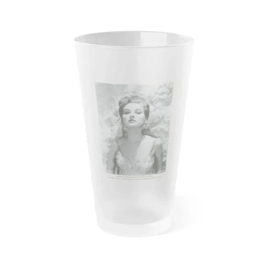 Debra Paget #545 (Vintage Female Icon) Frosted Pint Glass 16oz 16oz Frosted - Go Mug Yourself