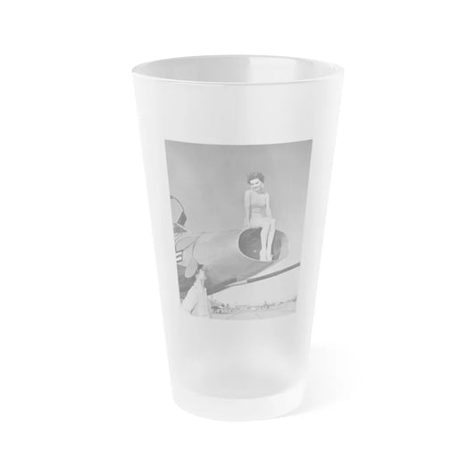 Debra Paget #556 (Vintage Female Icon) Frosted Pint Glass 16oz-16oz-Frosted-Go Mug Yourself