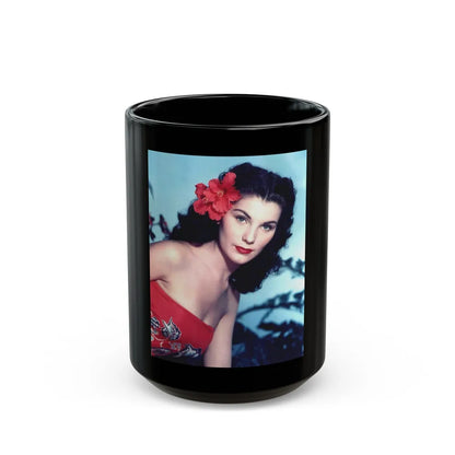 Debra Paget #56 (Vintage Female Icon) Black Coffee Mug-15oz-Go Mug Yourself