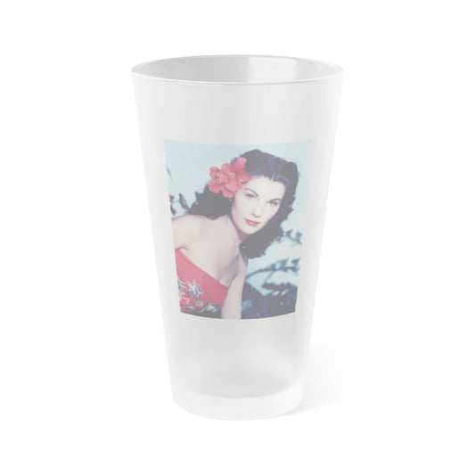 Debra Paget #56 (Vintage Female Icon) Frosted Pint Glass 16oz-16oz-Frosted-Go Mug Yourself