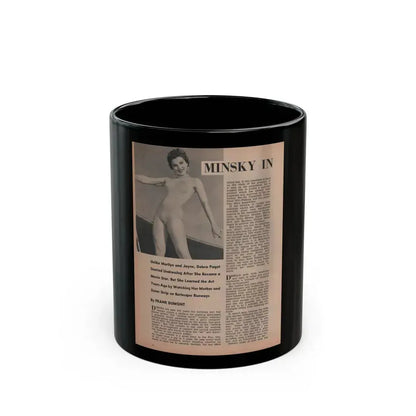 Debra Paget #592 - Sir! Mag. May '57 [Pages 10-13] Pages 1 of 4 with 1 B&W Photo & Article (Vintage Female Icon) Black Coffee Mug 11oz - Go Mug Yourself