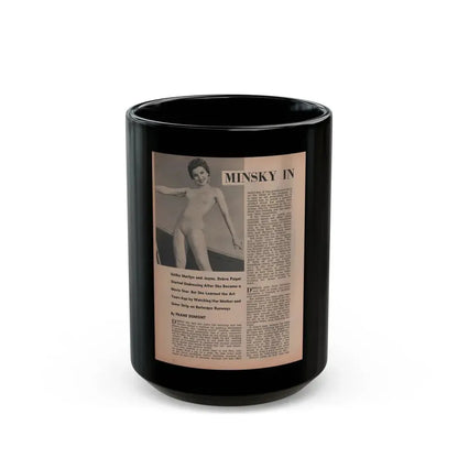 Debra Paget #592 - Sir! Mag. May '57 [Pages 10-13] Pages 1 of 4 with 1 B&W Photo & Article (Vintage Female Icon) Black Coffee Mug 15oz - Go Mug Yourself