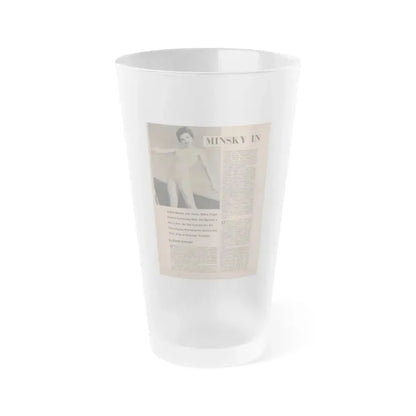 Debra Paget #592 - Sir! Mag. May '57 Pages 10-13 Pages 1 of 4 with 1 B&W Photo & Article (Vintage Female Icon) Frosted Pint Glass 16oz 16oz Frosted - Go Mug Yourself