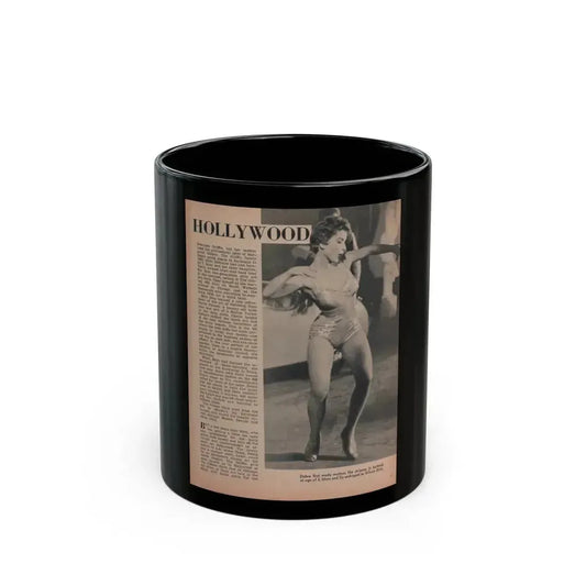 Debra Paget #593 - Sir! Mag. May '57 [Pages 10-13] Pages 2 of 4 with 1 B&W Photo, Caption & Article (Vintage Female Icon) Black Coffee Mug 11oz - Go Mug Yourself