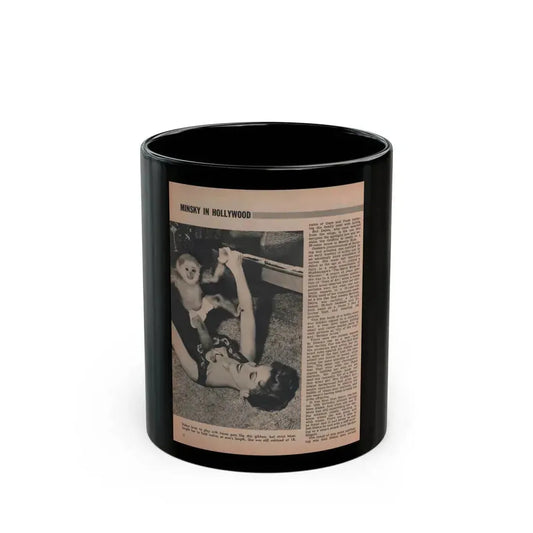 Debra Paget #594 - Sir! Mag. May '57 [Pages 10-13] Pages 3 of 4 with 1 B&W Photo, Caption & Article (Vintage Female Icon) Black Coffee Mug 11oz - Go Mug Yourself