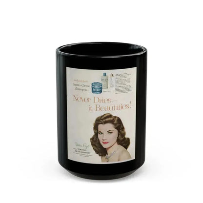 Debra Paget #596 - Original Lustre-Creme Shampoo Add from '54 1 (Vintage Female Icon) Black Coffee Mug 15oz - Go Mug Yourself