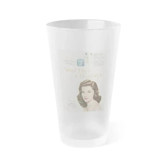 Debra Paget #596 - Original Lustre-Creme Shampoo Add from '54 1 (Vintage Female Icon) Frosted Pint Glass 16oz 16oz Frosted - Go Mug Yourself