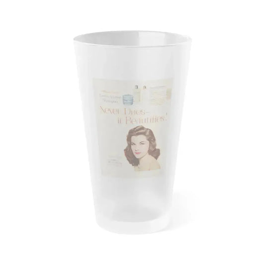 Debra Paget #596 - Original Lustre-Creme Shampoo Add from '54 (Vintage Female Icon) Frosted Pint Glass 16oz 16oz Frosted - Go Mug Yourself