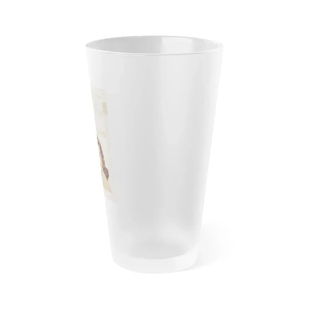 Debra Paget #596 - Original Lustre-Creme Shampoo Add from '54 (Vintage Female Icon) Frosted Pint Glass 16oz - Go Mug Yourself