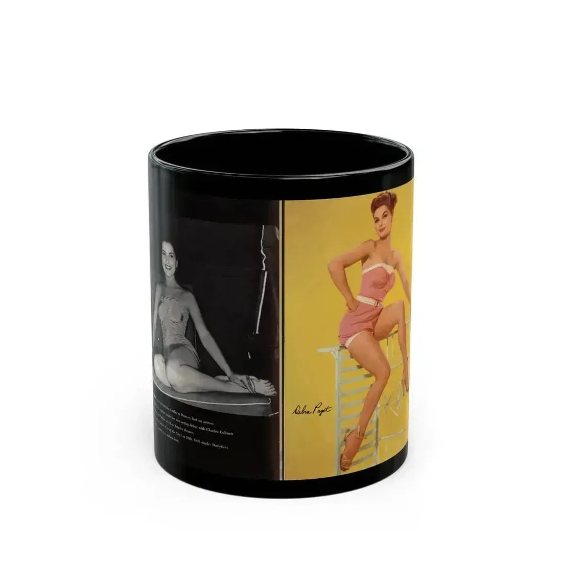 Debra Paget #597 - Modern Screen Pin-Ups Magazine Issue #1 (Vintage Female Icon) Black Coffee Mug 11oz - Go Mug Yourself