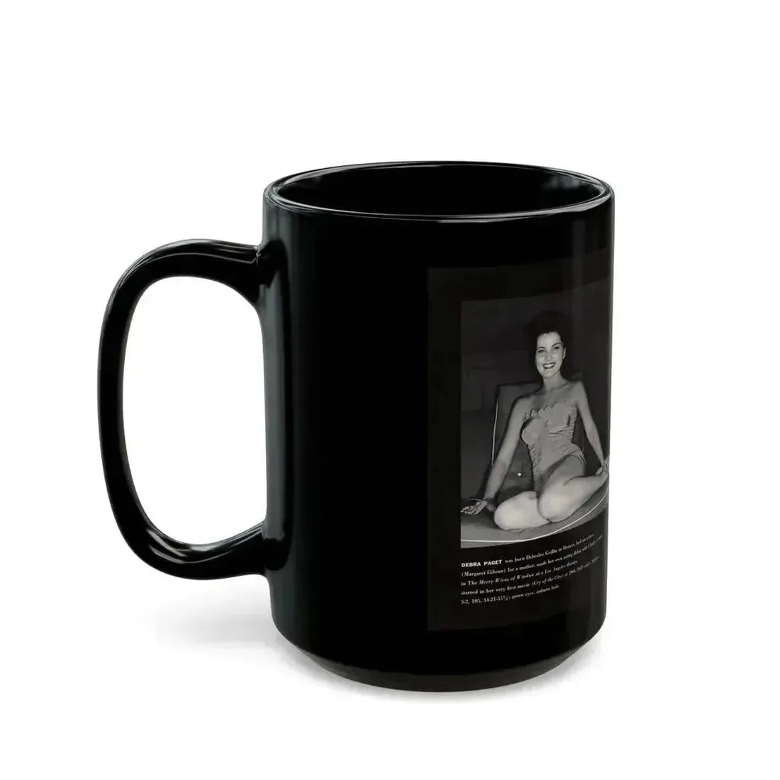 Debra Paget #597 - Modern Screen Pin-Ups Magazine Issue #1 (Vintage Female Icon) Black Coffee Mug - Go Mug Yourself