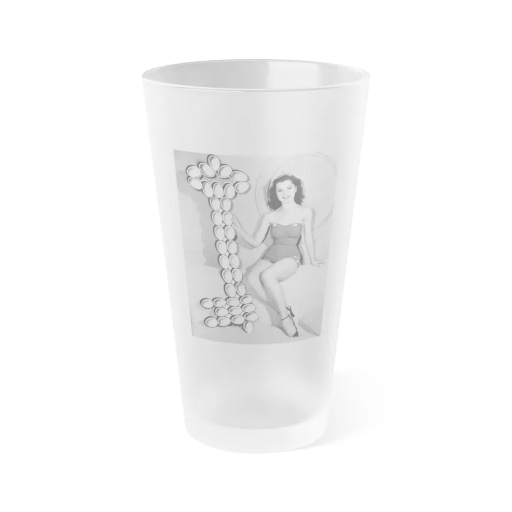 Debra Paget #599 (Vintage Female Icon) Frosted Pint Glass 16oz-16oz-Frosted-Go Mug Yourself