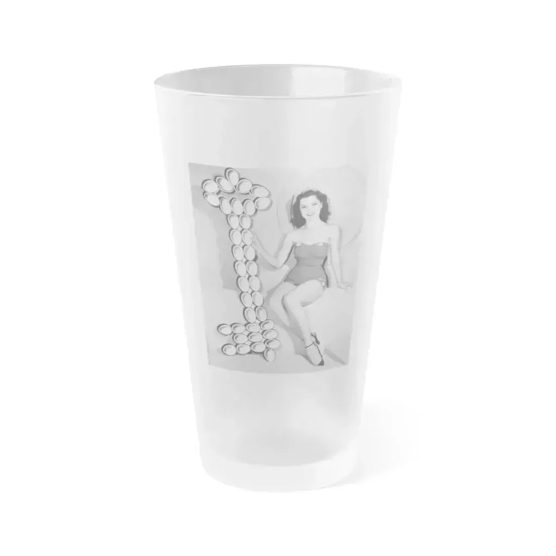 Debra Paget #599 (Vintage Female Icon) Frosted Pint Glass 16oz 16oz Frosted - Go Mug Yourself