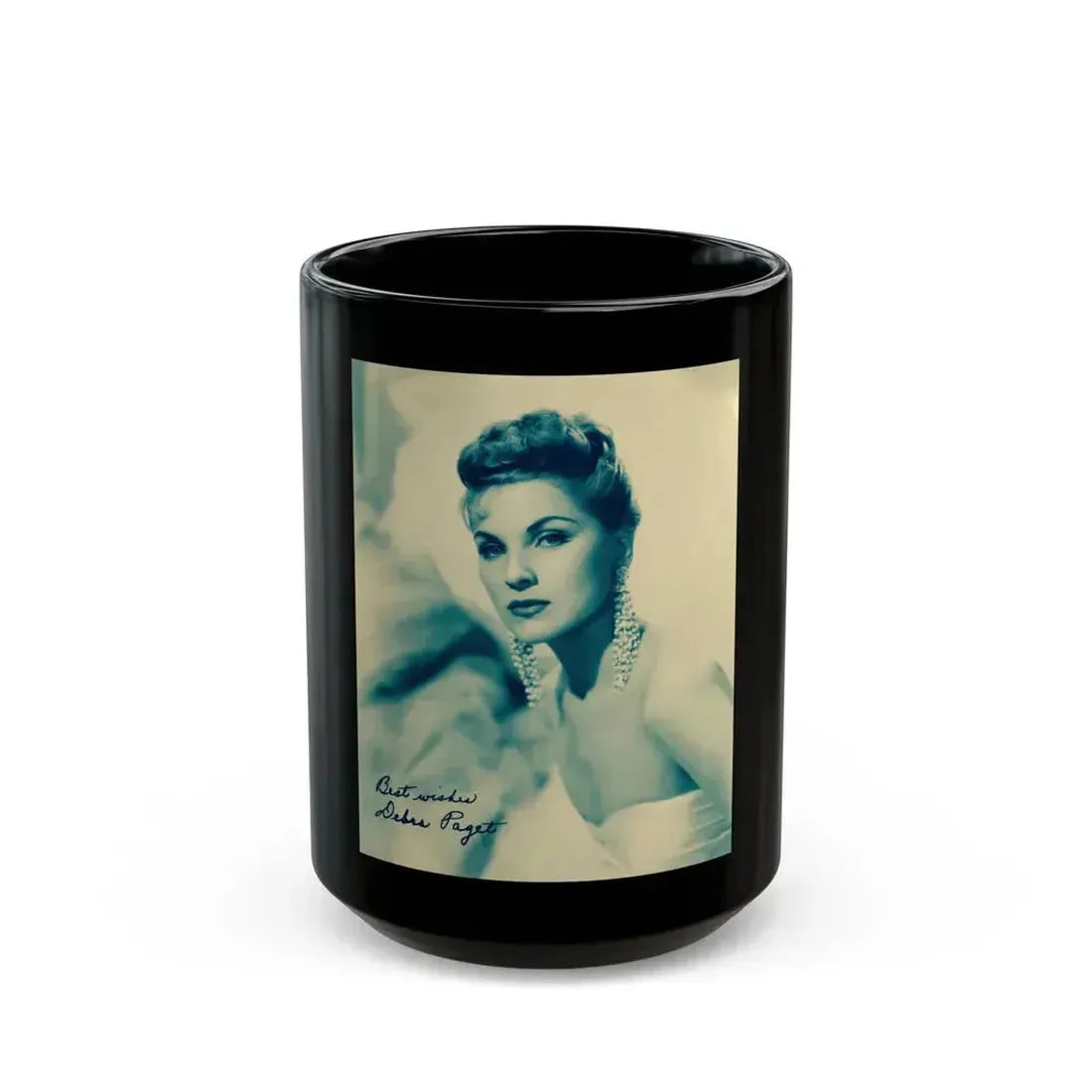 Debra Paget #605 (Vintage Female Icon) Black Coffee Mug 15oz - Go Mug Yourself