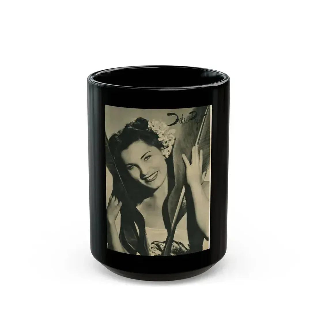 Debra Paget #607 (Vintage Female Icon) Black Coffee Mug 15oz - Go Mug Yourself