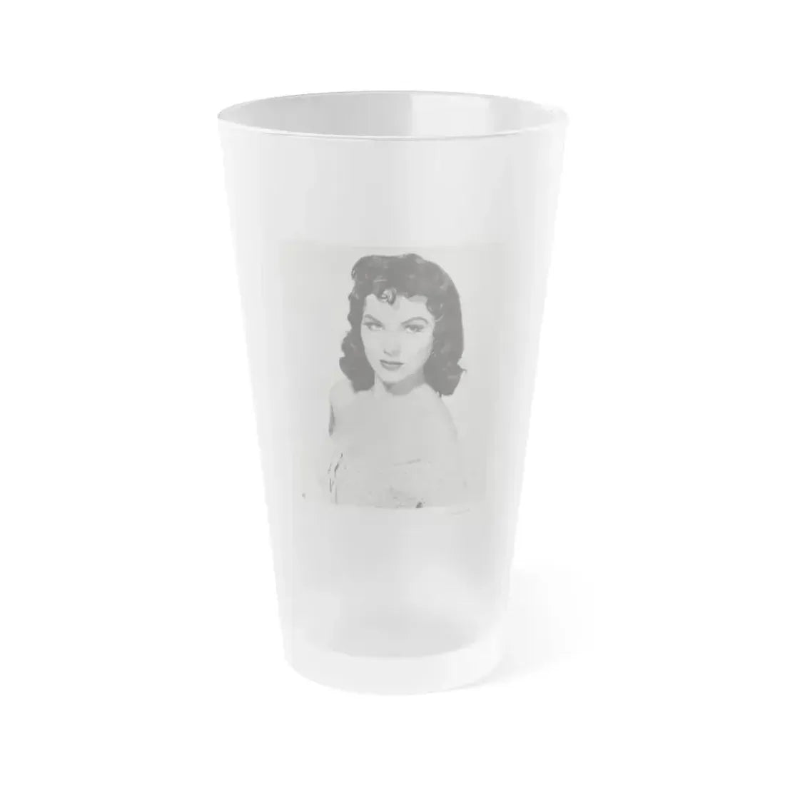 Debra Paget #609 - 8x10 B&W Upper Body Glamour Promo Photo for ''The Gambler From Natchez'' '54 (Vintage Female Icon) Frosted Pint Glass 16oz - Go Mug Yourself