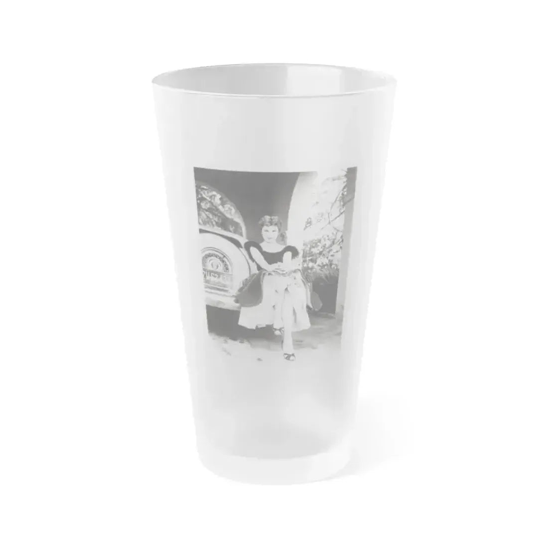 Debra Paget #610 - 8x10 B&W Full Body Glamour Promo Photo circa 50's (Vintage Female Icon) Frosted Pint Glass 16oz 16oz Frosted - Go Mug Yourself