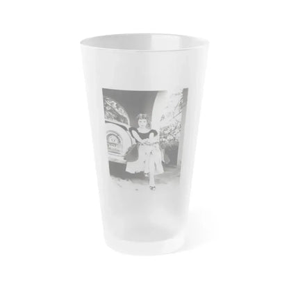 Debra Paget #610 - 8x10 B&W Full Body Glamour Promo Photo circa 50's (Vintage Female Icon) Frosted Pint Glass 16oz 16oz Frosted - Go Mug Yourself