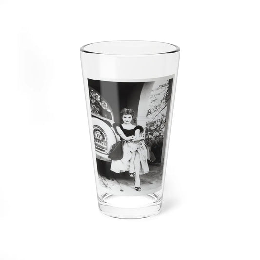 Debra Paget #610 - 8x10 B&W Full Body Glamour Promo Photo circa 50's (Vintage Female Icon) Pint Glass 16oz-16oz-Go Mug Yourself