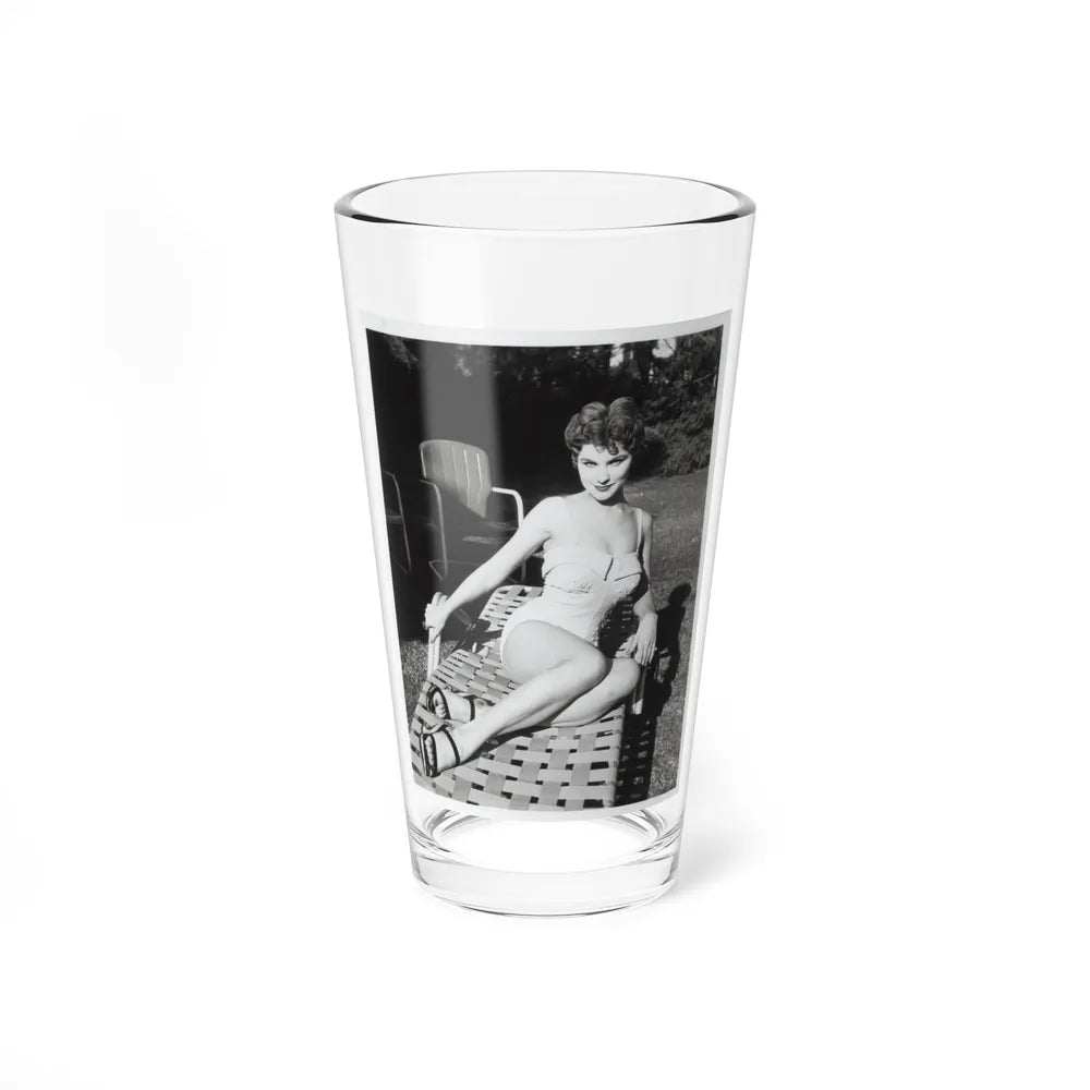 Debra Paget #611 - 8x10 B&W Full Body Pin-Up Promo Photo circa 50's (Vintage Female Icon) Pint Glass 16oz-16oz-Go Mug Yourself