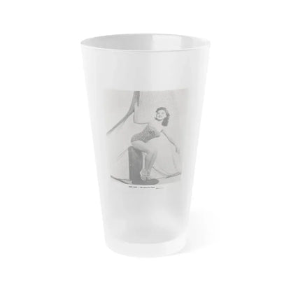Debra Paget #612 - 8x10 B&W Full Body Pin-Up Promo Photo circa 50's (Vintage Female Icon) Frosted Pint Glass 16oz 16oz Frosted - Go Mug Yourself