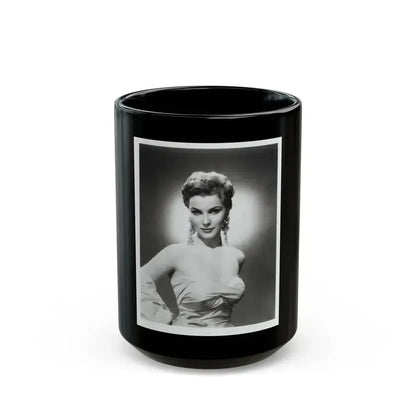 Debra Paget #614 - 8x10 B&W Upper Body Glamour Promo Photo circa 50's (Vintage Female Icon) Black Coffee Mug 15oz - Go Mug Yourself