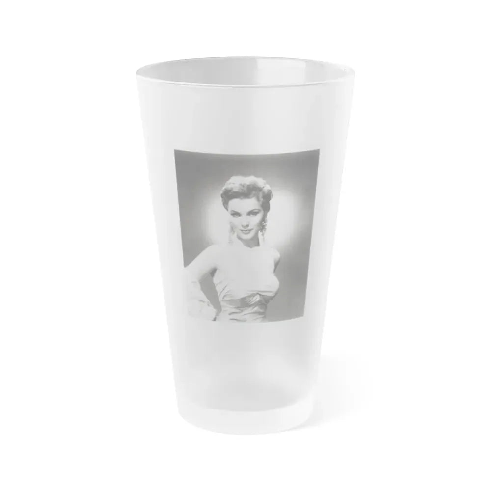 Debra Paget #614 - 8x10 B&W Upper Body Glamour Promo Photo circa 50's (Vintage Female Icon) Frosted Pint Glass 16oz 16oz Frosted - Go Mug Yourself