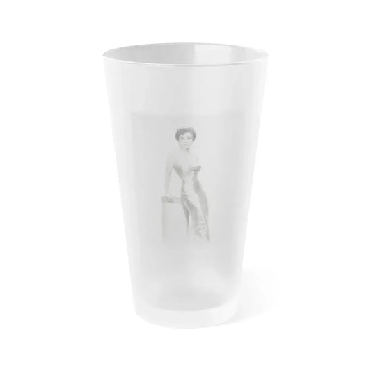 Debra Paget #615 - 8x10 B&W Full Body Mostly Glamour Promo Photo circa 50's (Vintage Female Icon) Frosted Pint Glass 16oz 16oz Frosted - Go Mug Yourself