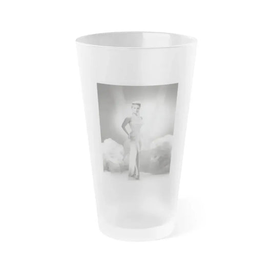 Debra Paget #616 - 8x10 B&W Full Body Glamour Promo Photo circa 50's (Vintage Female Icon) Frosted Pint Glass 16oz 16oz Frosted - Go Mug Yourself