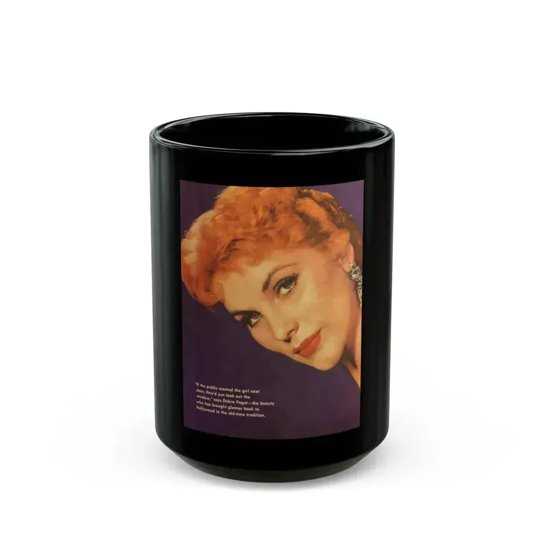 Debra Paget #618 (Vintage Female Icon) Black Coffee Mug 15oz - Go Mug Yourself