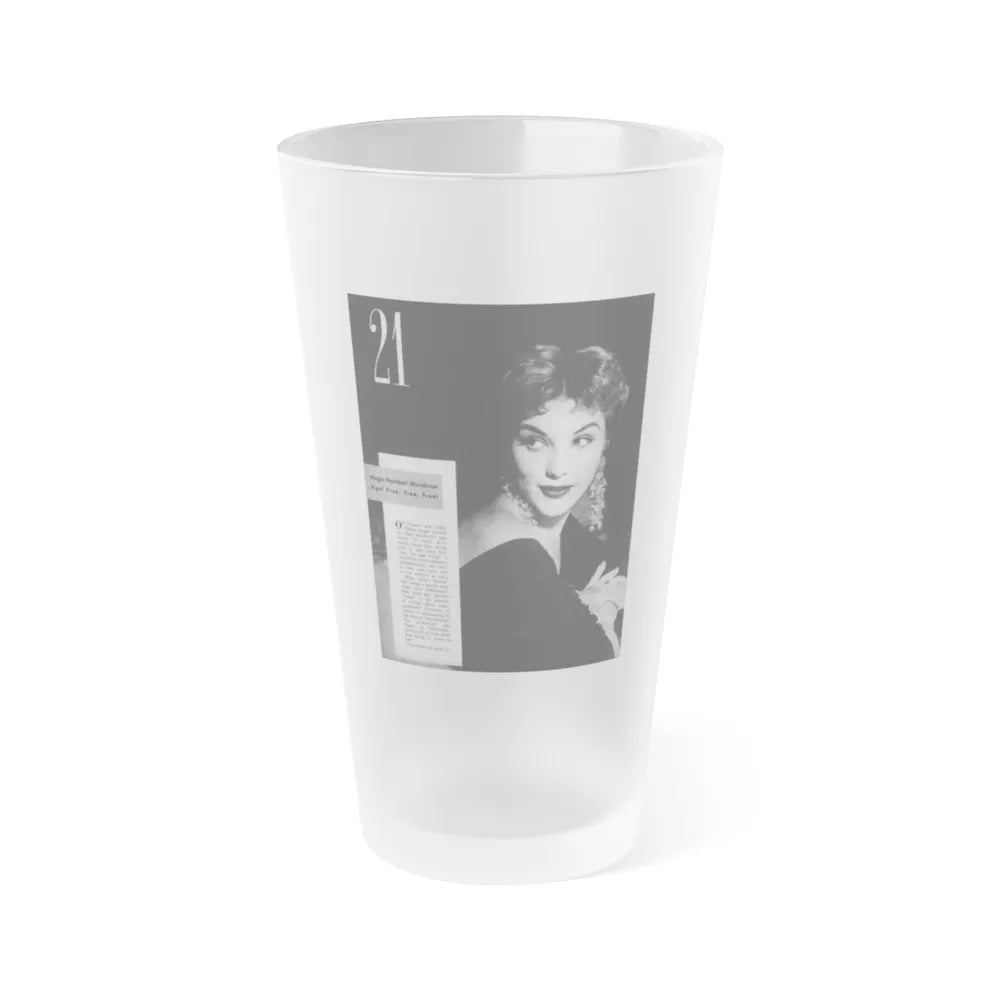 Debra Paget #628 (Vintage Female Icon) Frosted Pint Glass 16oz-16oz-Frosted-Go Mug Yourself