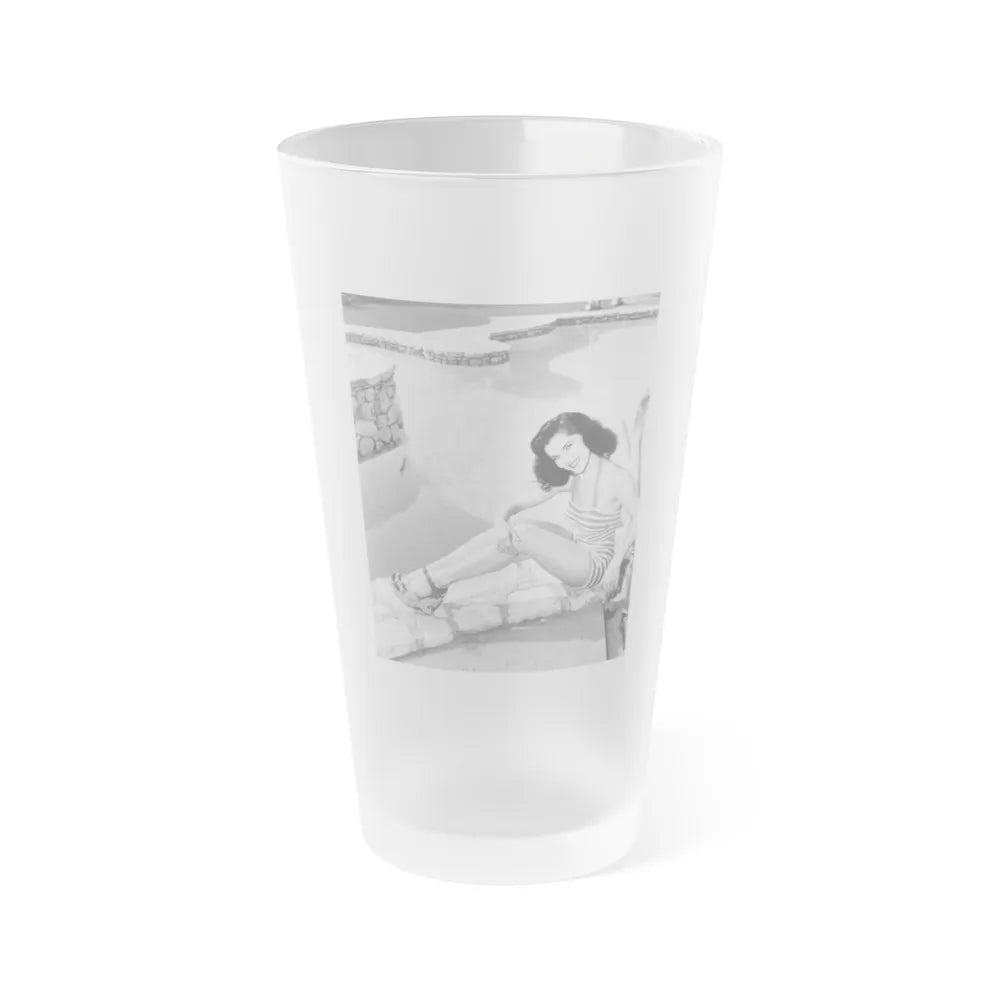 Debra Paget #629 (Vintage Female Icon) Frosted Pint Glass 16oz-16oz-Frosted-Go Mug Yourself