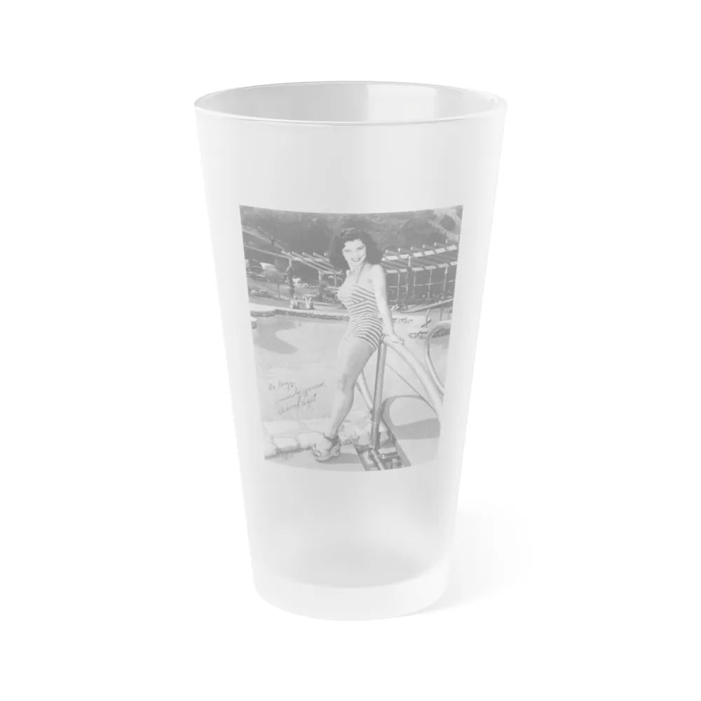 Debra Paget #63 (Vintage Female Icon) Frosted Pint Glass 16oz-16oz-Frosted-Go Mug Yourself