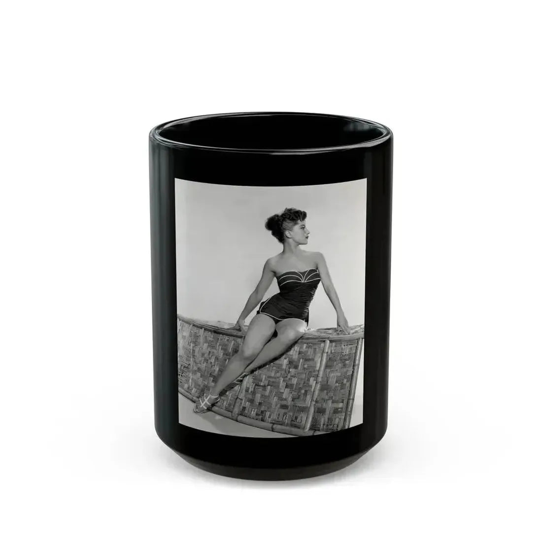 Debra Paget #650 (Vintage Female Icon) Black Coffee Mug 15oz - Go Mug Yourself