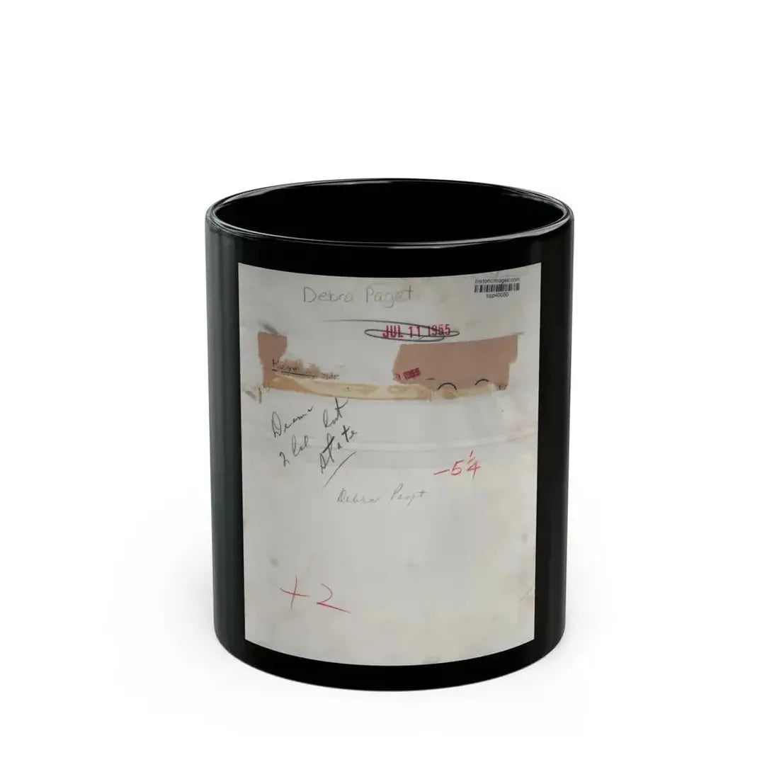 Debra Paget #655 - Original 7x9 Vintage B&W Glamour Photo from 7-11-55 1 (Vintage Female Icon) Black Coffee Mug 11oz - Go Mug Yourself