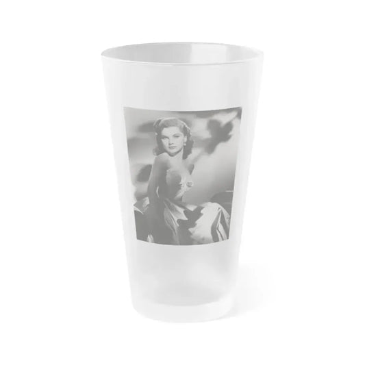 Debra Paget #655 - Original 7x9 Vintage B&W Glamour Photo from 7-11-55 (Vintage Female Icon) Frosted Pint Glass 16oz 16oz Frosted - Go Mug Yourself