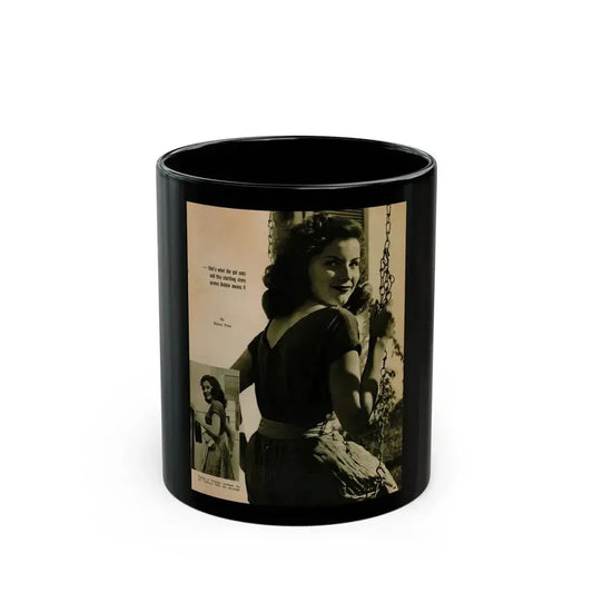 Debra Paget #658 - Magazine Page Glamour Photo Circa 1950's (Vintage Female Icon) Black Coffee Mug 11oz - Go Mug Yourself