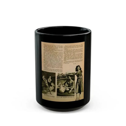 Debra Paget #659 - Magazine Page Glamour Photo Circa 1950's (Vintage Female Icon) Black Coffee Mug 15oz - Go Mug Yourself