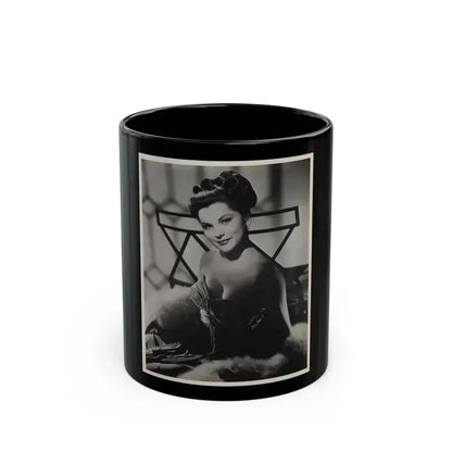 Debra Paget #662 - Original 8x10 B&W Vintage Upper Body Glamour Photo from 10-30-52 (Vintage Female Icon) Black Coffee Mug 11oz - Go Mug Yourself