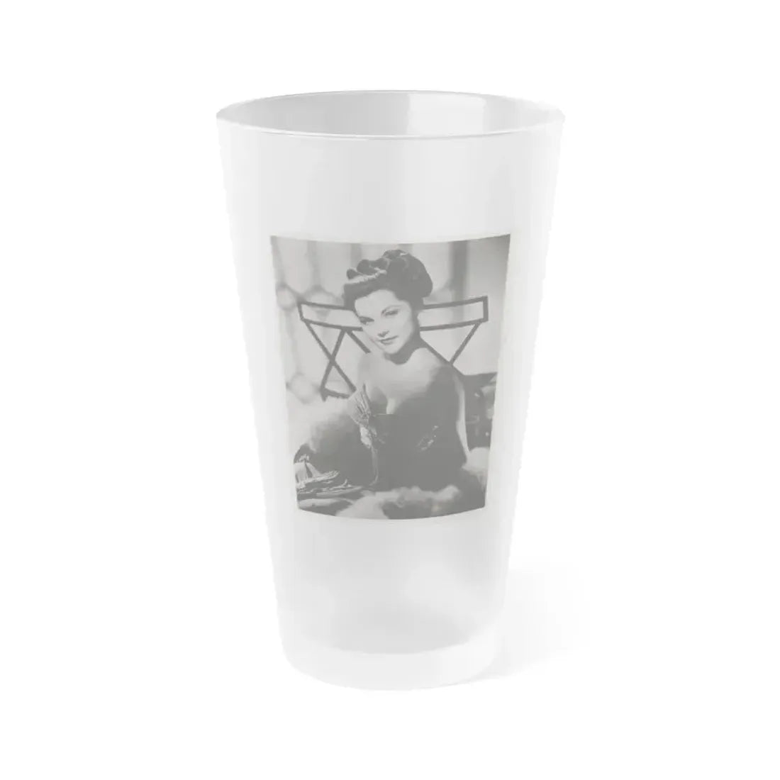 Debra Paget #662 - Original 8x10 B&W Vintage Upper Body Glamour Photo from 10-30-52 (Vintage Female Icon) Frosted Pint Glass 16oz 16oz Frosted - Go Mug Yourself