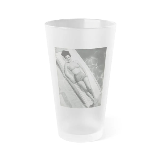 Debra Paget #664 1 (Vintage Female Icon) Frosted Pint Glass 16oz-16oz-Frosted-Go Mug Yourself