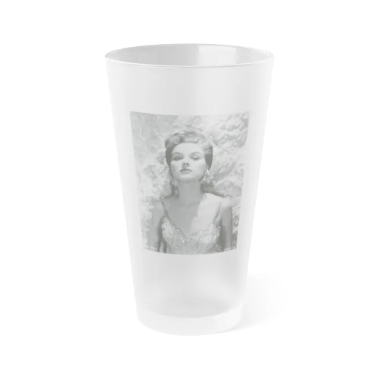 Debra Paget #666 (Vintage Female Icon) Frosted Pint Glass 16oz-16oz-Frosted-Go Mug Yourself