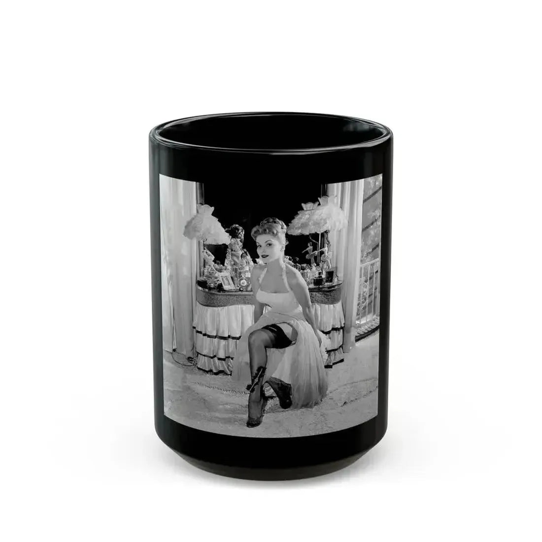 Debra Paget #669 (Vintage Female Icon) Black Coffee Mug 15oz - Go Mug Yourself