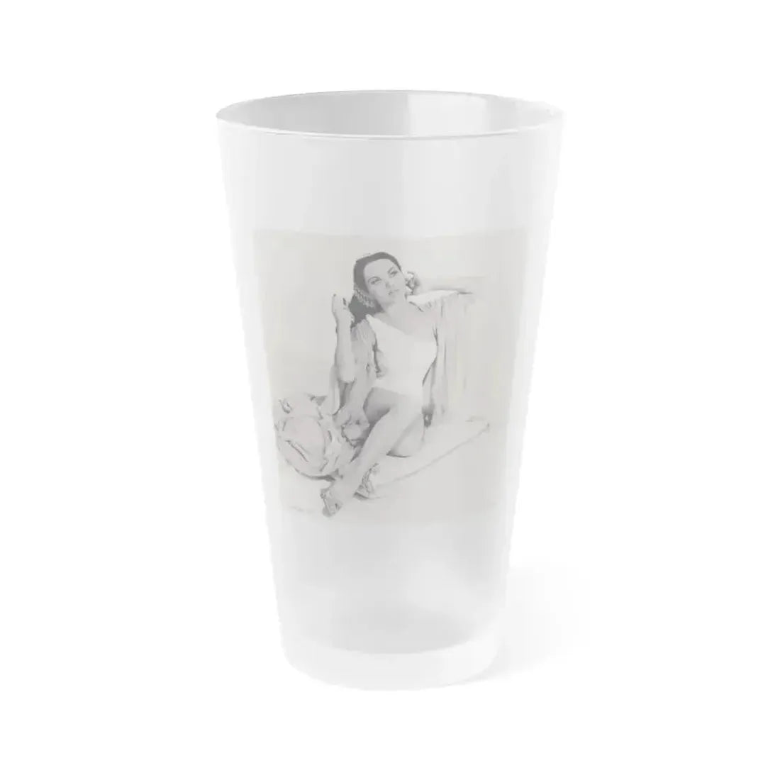 Debra Paget #67 1 (Vintage Female Icon) Frosted Pint Glass 16oz 16oz Frosted - Go Mug Yourself