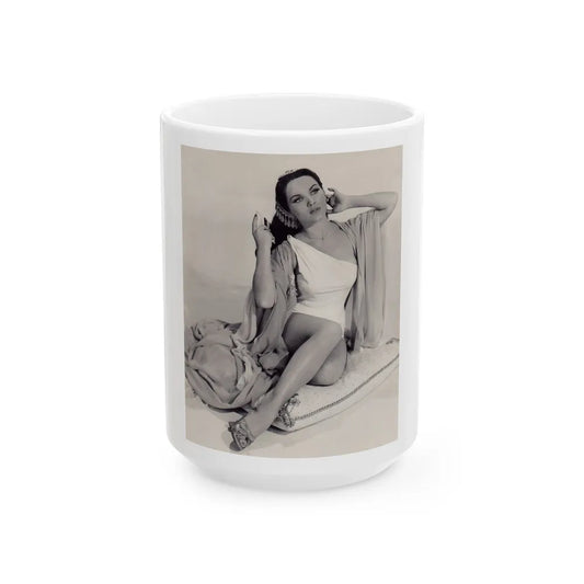 Debra Paget #67 (Vintage Female Icon) White Coffee Mug-15oz-Go Mug Yourself