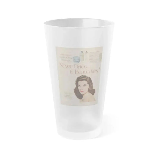 Debra Paget #673 - 10x13 1954 Color Glamour Portrait Lustre-Creme Shampoo Page (Vintage Female Icon) Frosted Pint Glass 16oz 16oz Frosted - Go Mug Yourself
