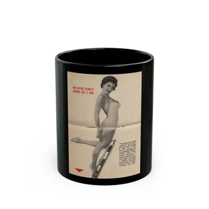 Debra Paget #676 - [Pages 30-34] Pages 3 & 4 of 5 Pages featuring, Debra 1 B&W Centerfold Photo & Caption from People Today Pocket Mag. 1-26-55 (Vintage Female Icon) Black Coffee Mug 11oz - Go Mug Yourself